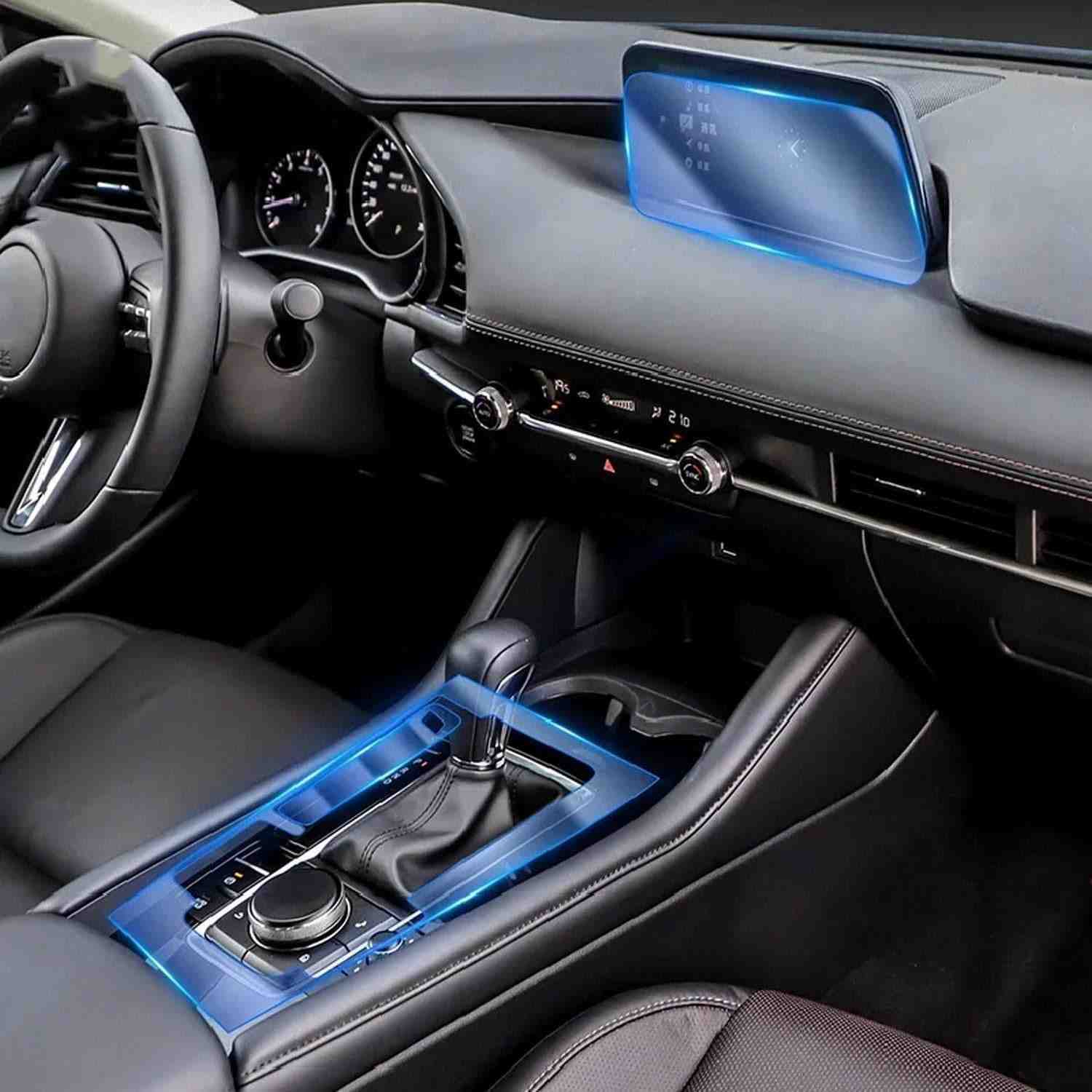 Película Protetora TPU HD Transparente para Console Central e Navegação Mazda 3 Axela (2018-2024)