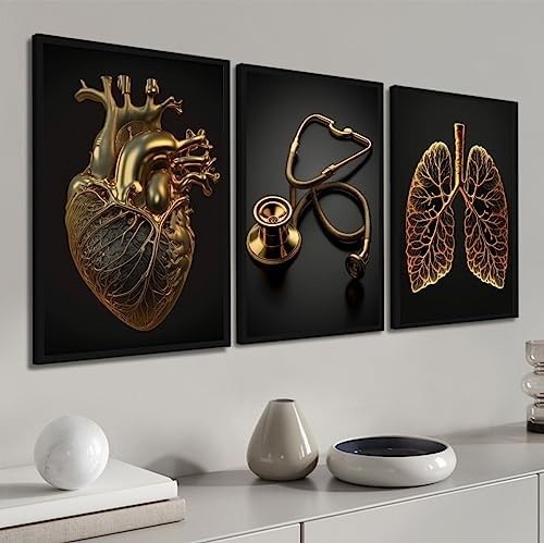 Kit Quadros Decorativos Médicos com Moldura - Decore seu Consultório com Estilo