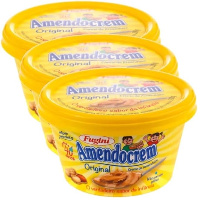 Amendocrem Original Fugini Contendo 3 potes de 200g cada