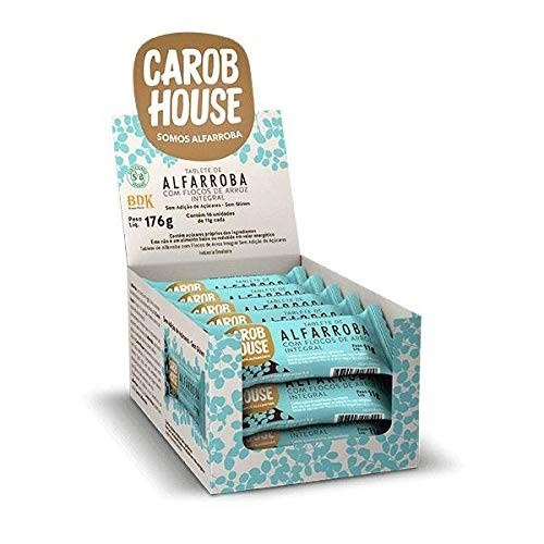 Alfarroba Com Flocos De Arroz Integral Carob House Contendo 16 Unidades