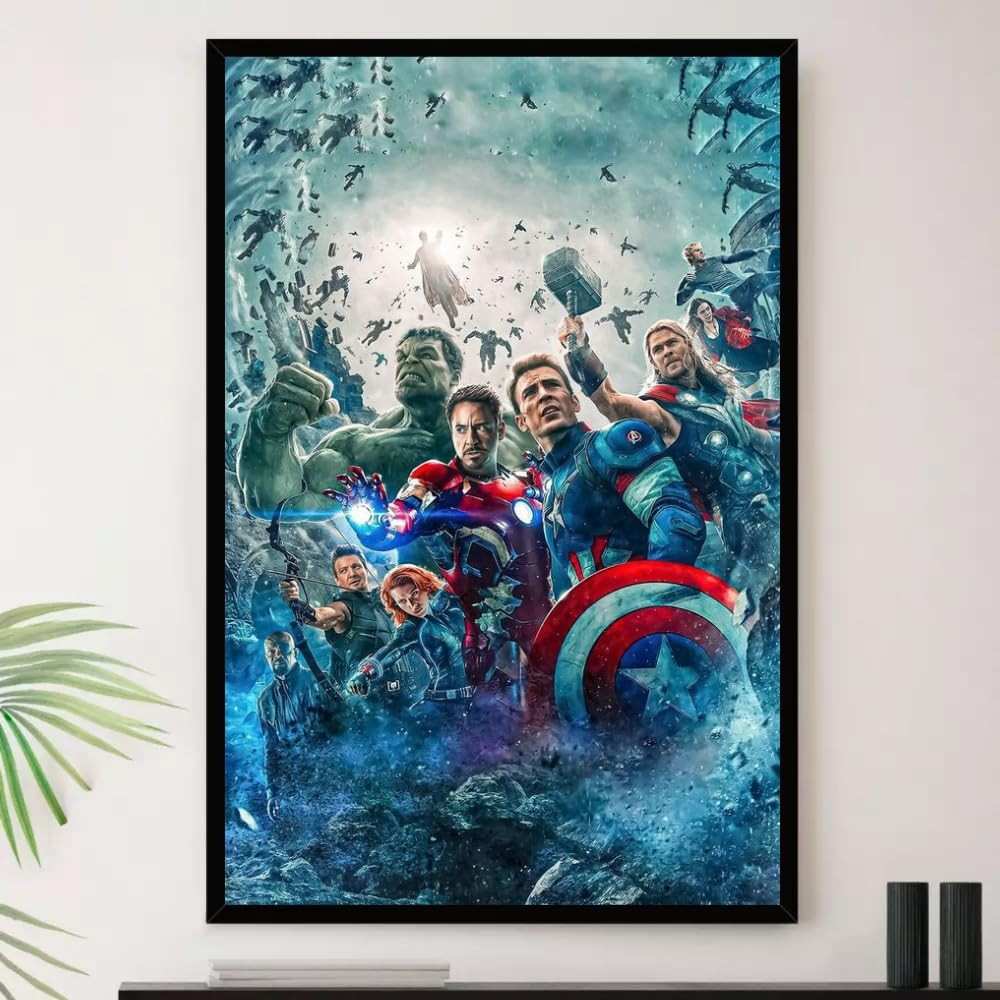 Quadro Heróis Bem Contra o Mal Decorativo A3 35x45cm - Arte Inspiradora para Ambientes Modernos