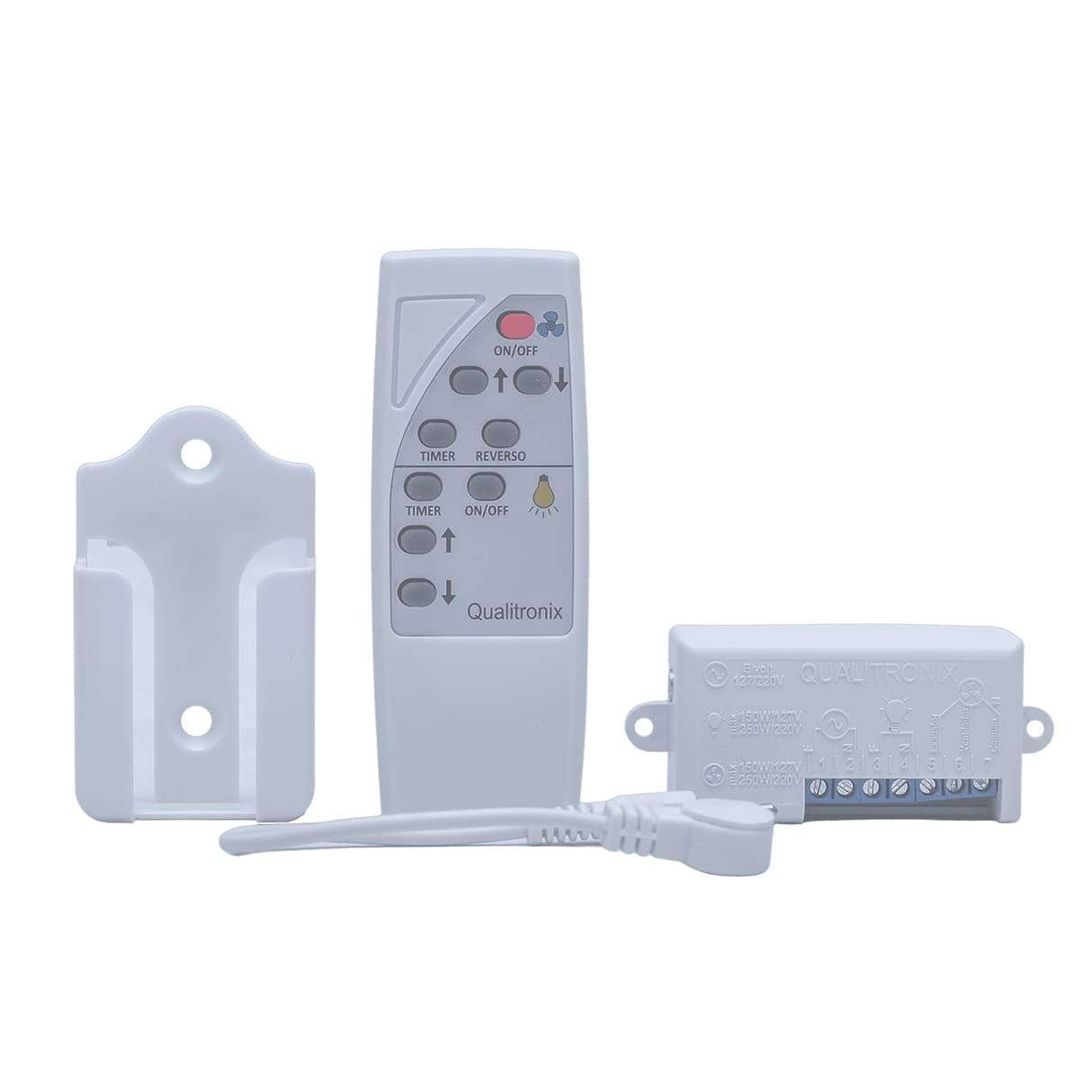 Controle Remoto QV40 para Ventilador e Lâmpada com Timer, Dimmer e Alcance de 15m – Bivolt