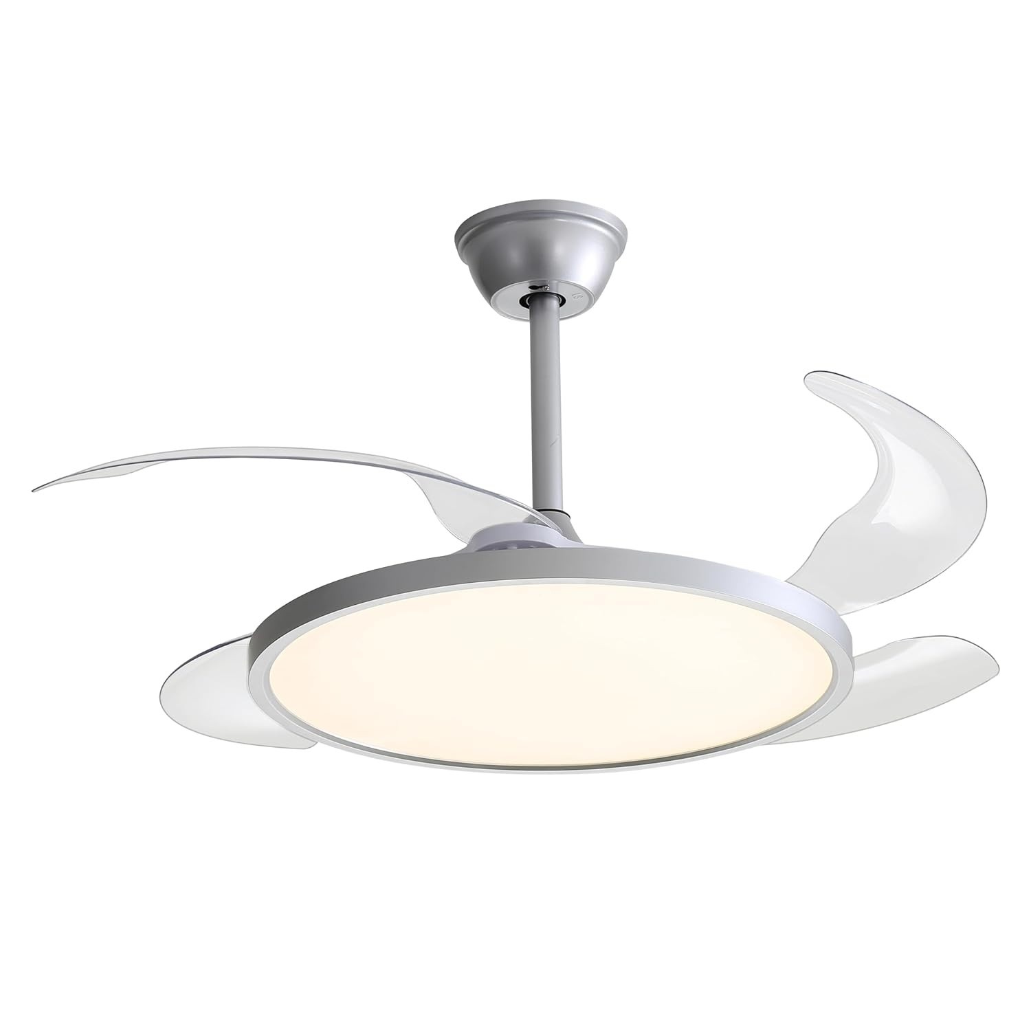 Ventilador de Teto Lótus Prata Bivolt com LED e Controle Remoto – Refresque seu Ambiente com Estilo