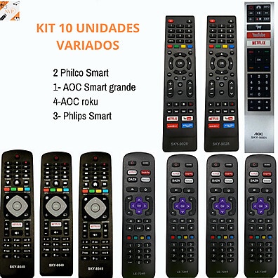Controles Remoto Smart TV: Kit 10 Peças 🚀