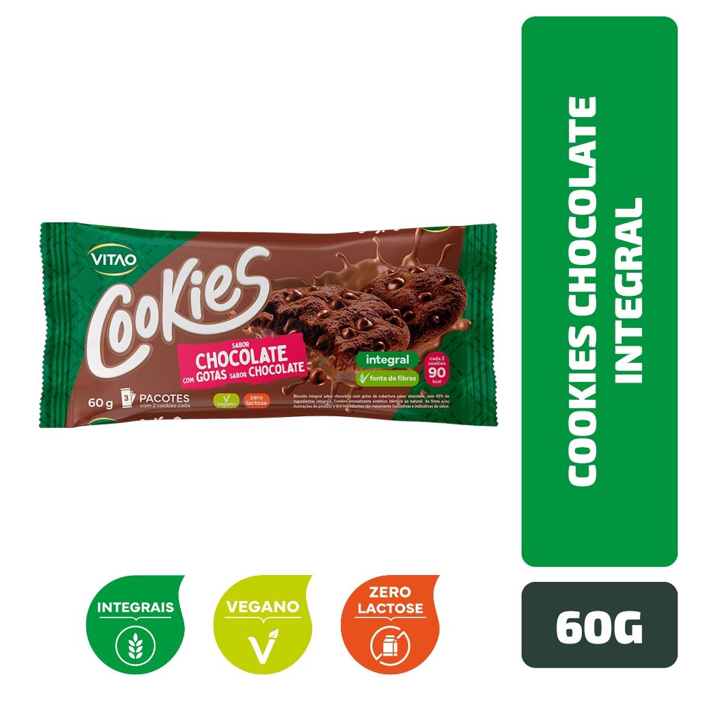 Cookies Integrais Vitao Chocolate 60g: Sabor e Saúde!