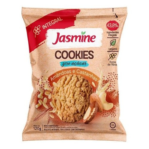 Cookies Zero Açúcar Jasmine: Amêndoas e Castanhas 120g