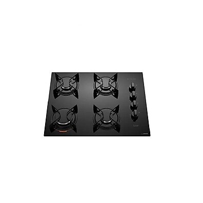 Cooktop Atlas 4 Bocas Utop: Mesa de Vidro Preto e Acendimento Automático