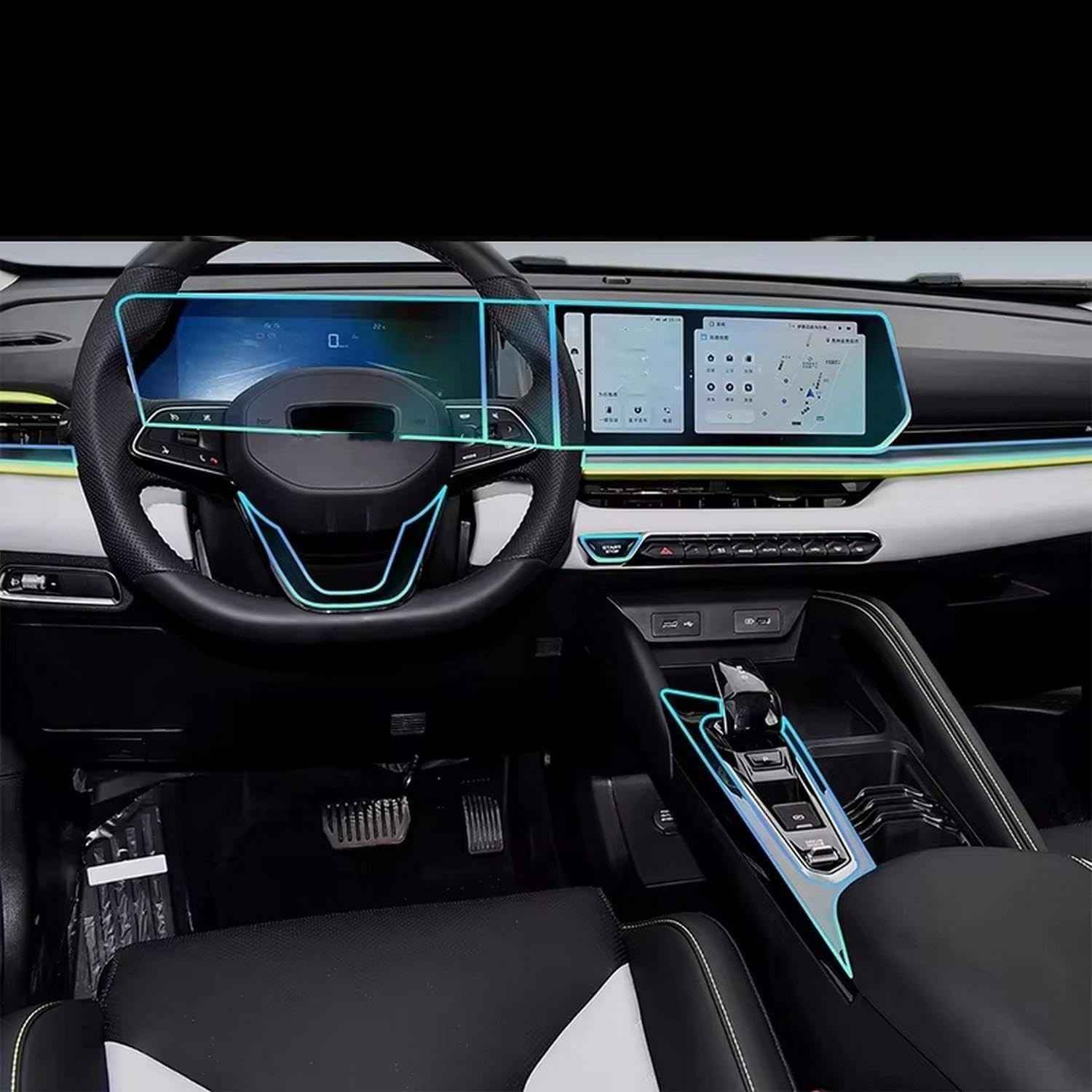 Proteja seu Geely COOLRAY 2022-2024: Película TPU Antiarranhões para Painel e Console Central
