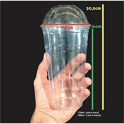 Copo com Tampa Bolha 700ml: Exiba e Transporte!
