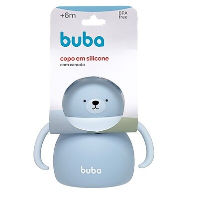 Copo de Silicone com Canudo Buba: Transição Segura!