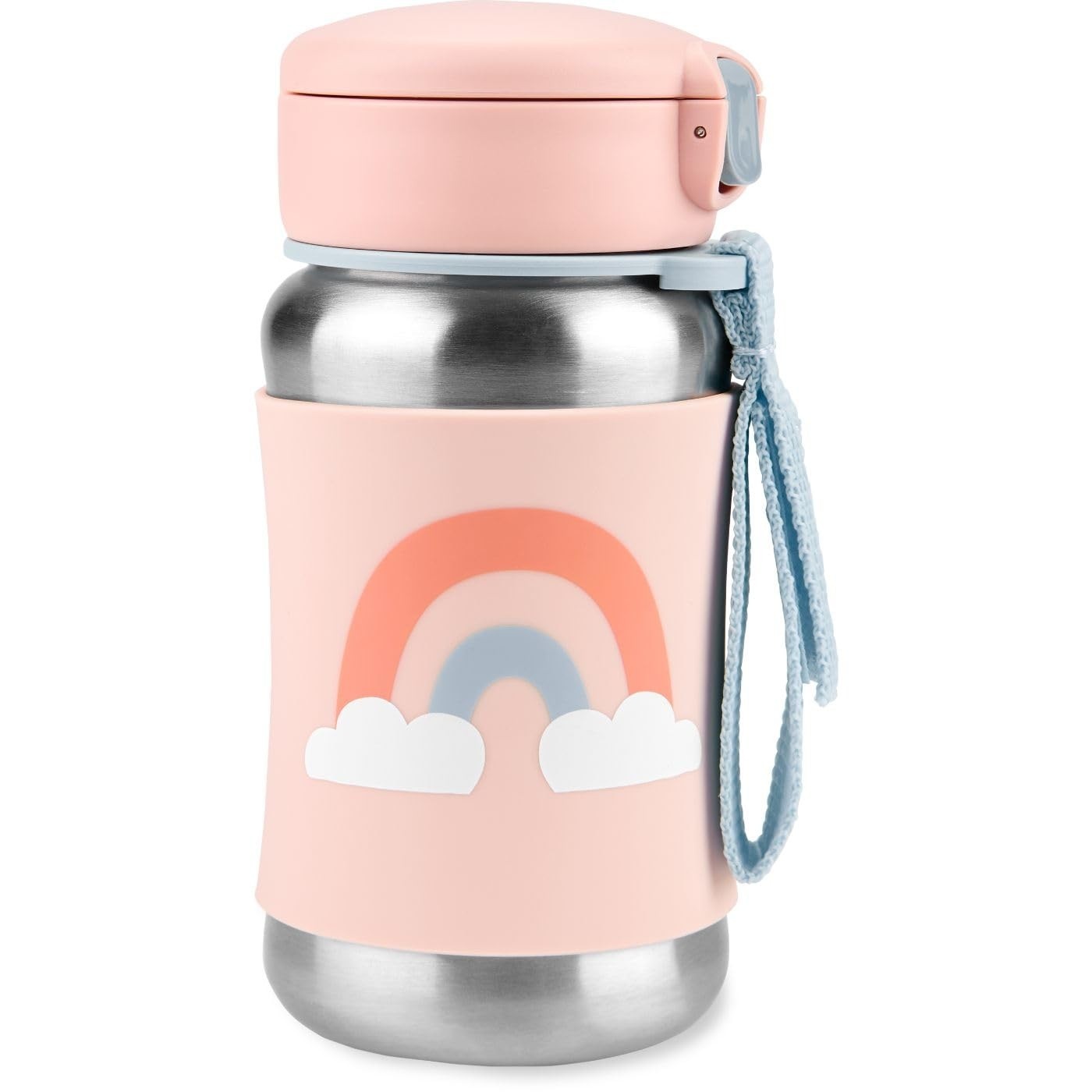 Skip Hop Copo Infantil com Canudo - Garrafa Aço Inox Spark Rainbow