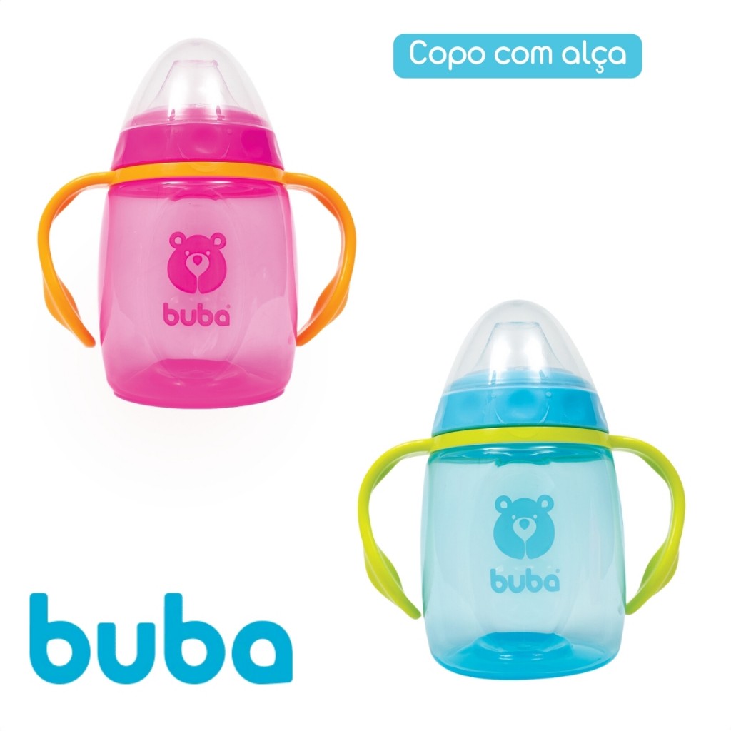 Copo Infantil Buba com Tampa e Alça: Transição da Mamadeira Feita Certa