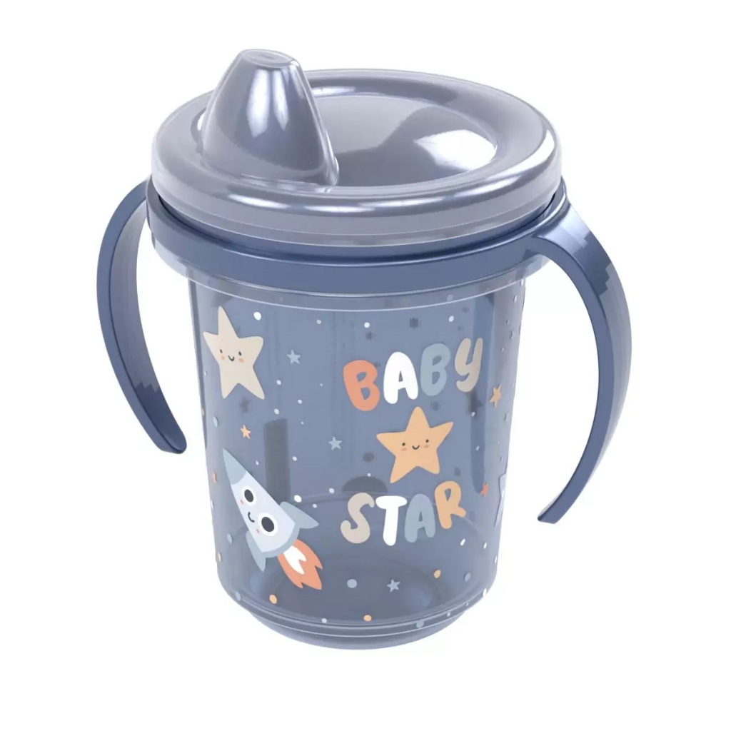 Copo Infantil Transição com Tampa e Alça 330ml – Seguro e Prático
