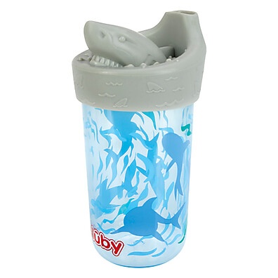 Copo Nûby Tubarão 3D: Hidratação Divertida +9 Meses!