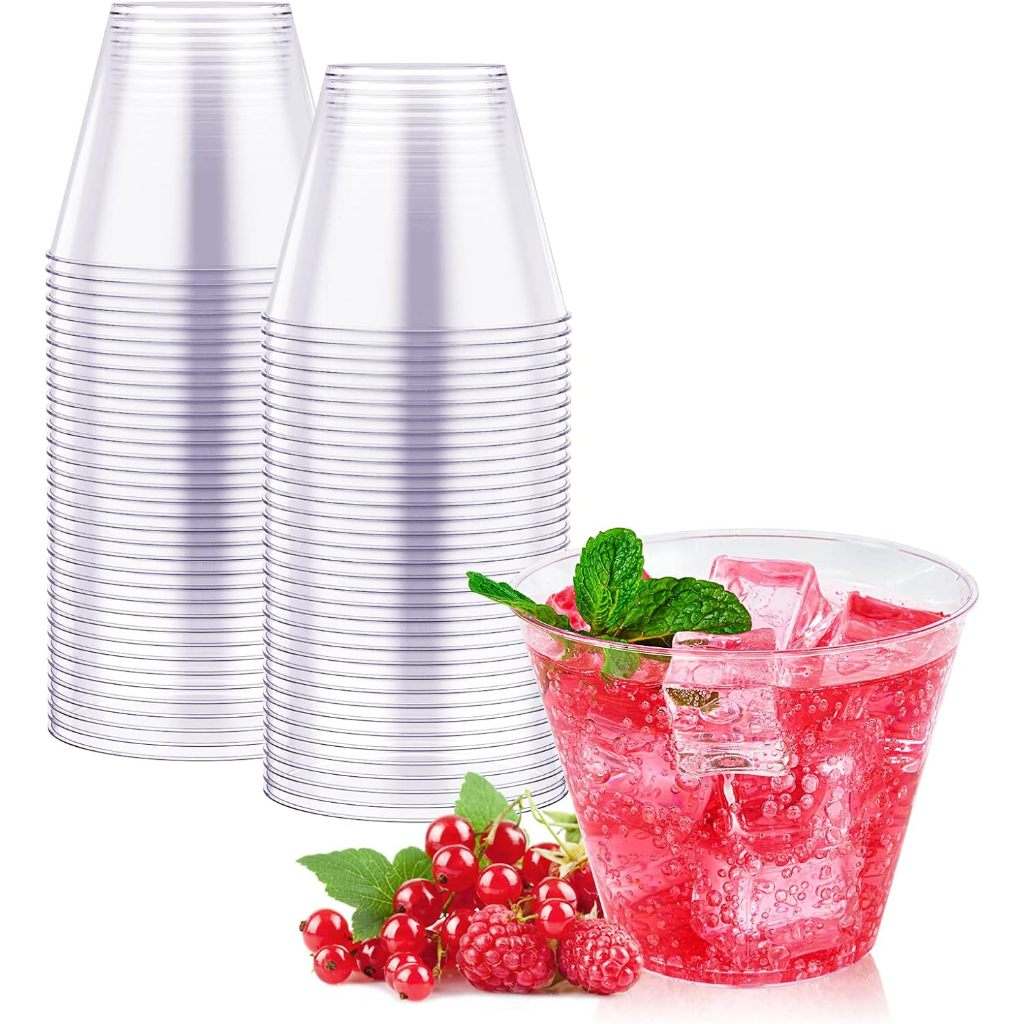 Copo Plástico Transparente 270ml: 50 Unidades para Festas Elegantes