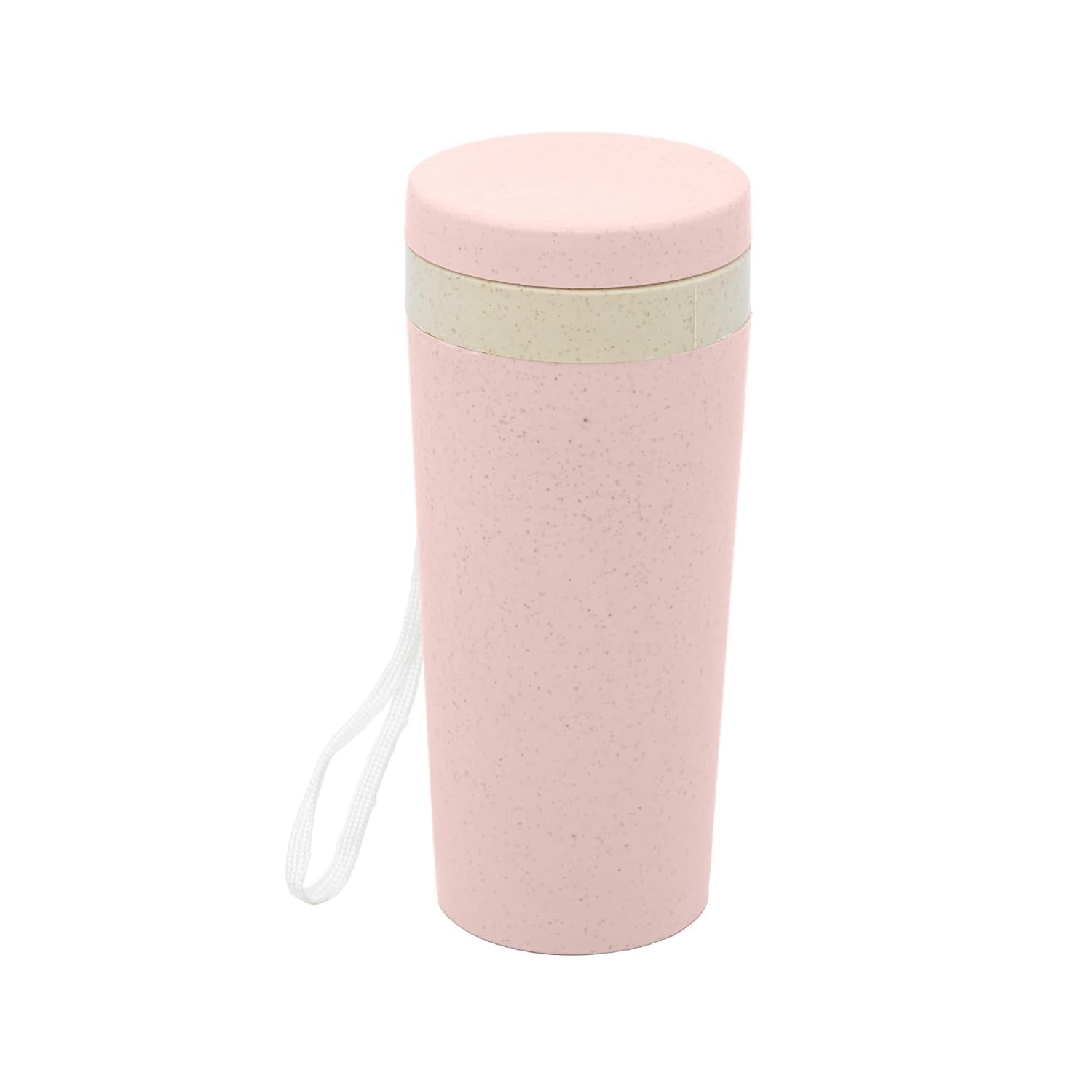 Copo Térmico de Bambu e PP com Parede Dupla Rosa 310ml - Design Elegante e Prático