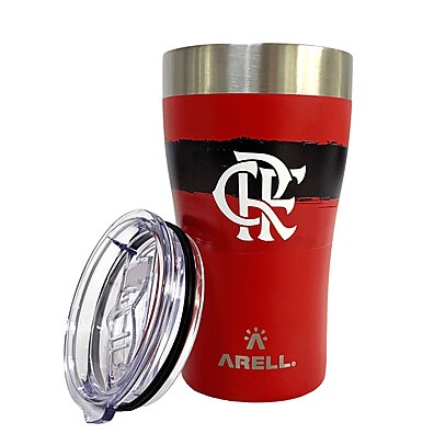 Copo Térmico Flamengo Red Listras Arell 500ml – Gelado por até 18h!