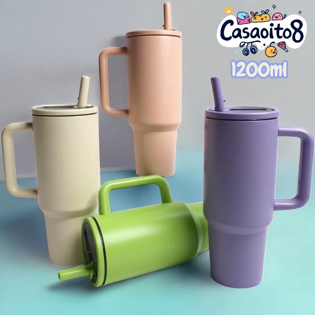 Copo Térmico ST 1,2L: Gelado ou Quente por Horas!