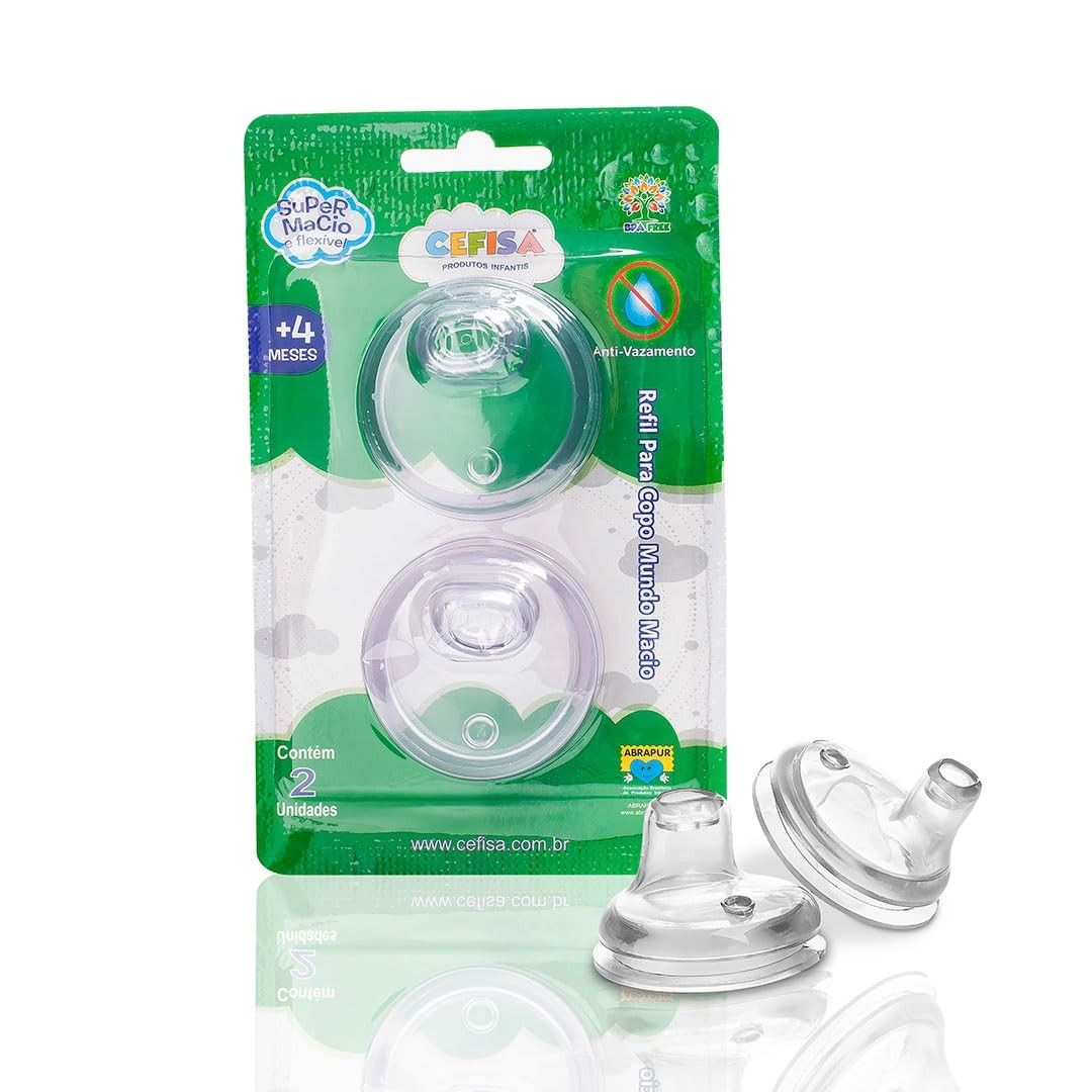 Bico Refil Copo Treinamento Mundo Macio Cefisa – 2 Unidades para Copos 240ml e 330ml