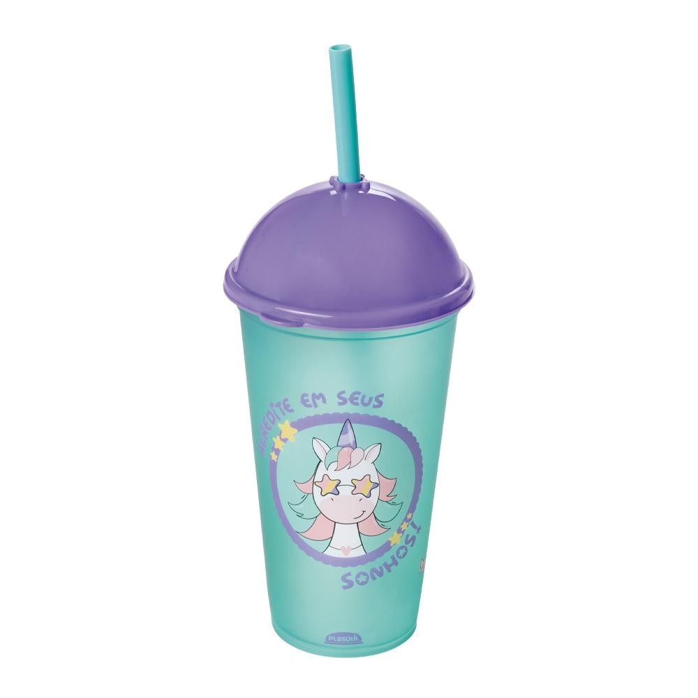 Copo Unicórnio 500ml: Shake Divertido e Seguro!