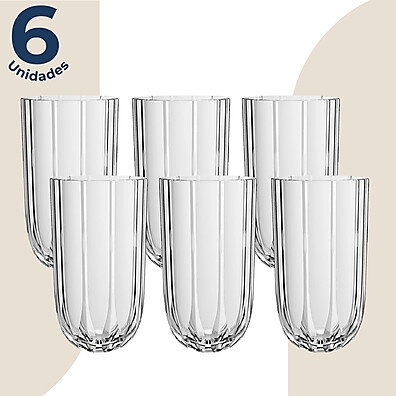 Copos Altos Canelados Refinatto: Elegância à Mesa