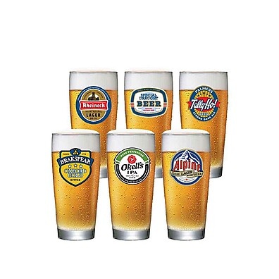 Copos de Cerveja Ruvolo Prime: 6 Peças com Rótulos!