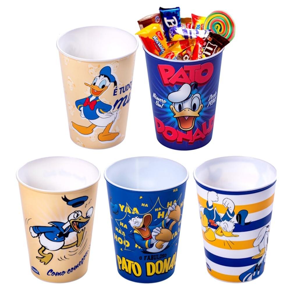 Kit 5 Copos Pato Donald - 320ml | Festa Infantil, Lembrança e Decoração
