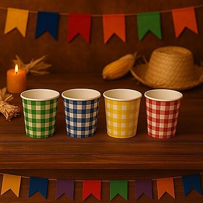 Copos Festa Junina 200ml: Decore e Sirva!
