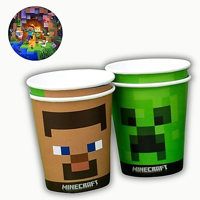 Copos Minecraft 200ml: Festa Temática Épica!