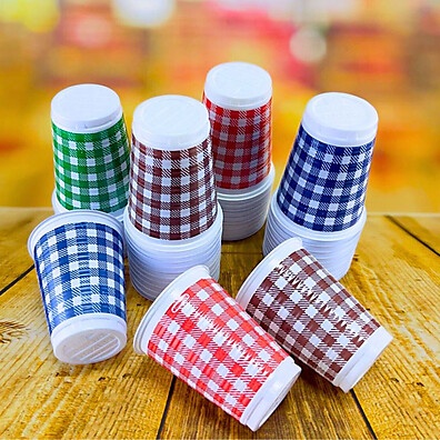 Copos Xadrez para Festa Junina 200ml - Kit com 50 a 250 Unidades