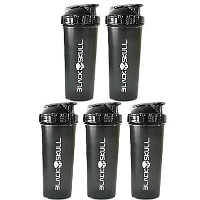 Coqueteleira Blackskull 600ml – Kit com 5 Unidades
