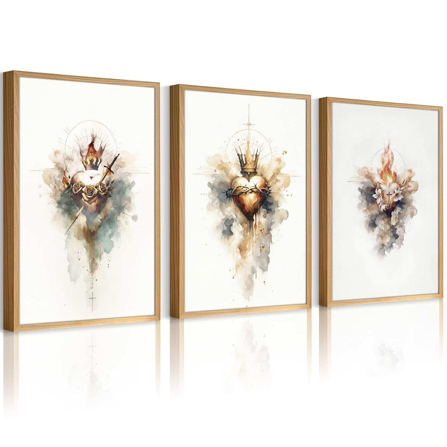 Jesus Canvas Wall Art - Sagrado Coração de Jesus | Decoração Religiosa para Quarto e Sala