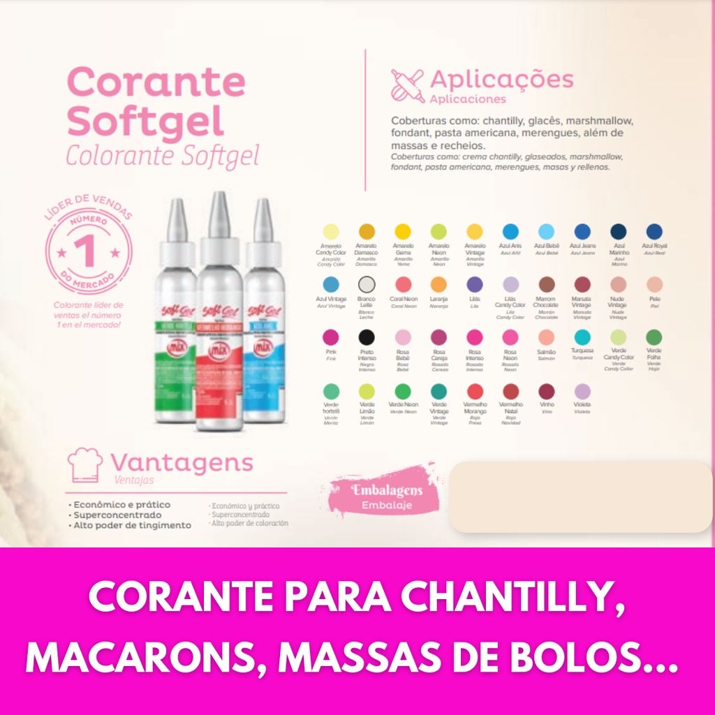 Corante Alimentício Soft Gel 25g: Cor e Qualidade para Seus Doces!