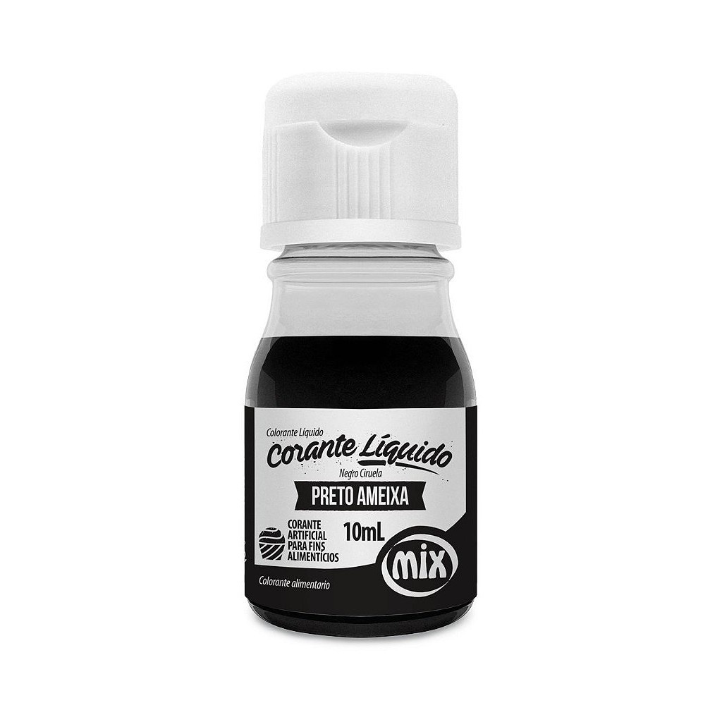 Corante Líquido Preto Ameixa 10ml: Cores Vibrantes!