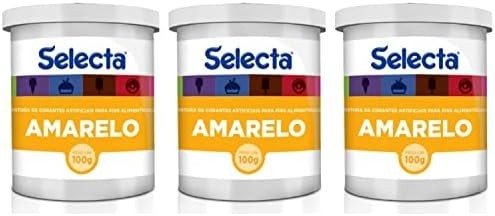 Corante Em Pó para Sorvetes E Confeitaria Kit 3 Alta Pigmentação (Amarelo)