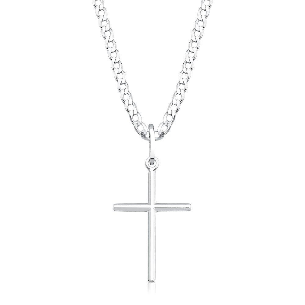 Cordão Prata 925 Grumet com Cruz Masculino