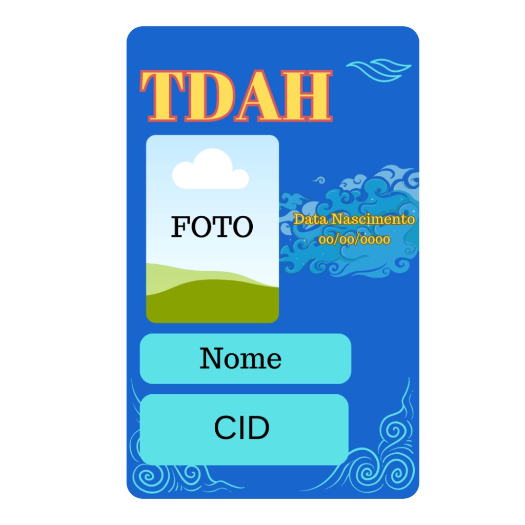 Crachá TDAH Personalizado: Identificação Segura + Cordão