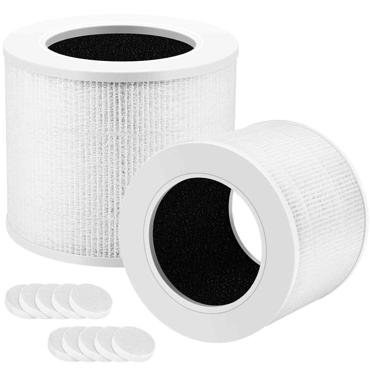 JORAIR Filtros HEPA H13 para Purificador LEVOIT Core Mini-RF | Pacote com 2 Unidades, Sistema 3 em 1 com Carbono Ativado