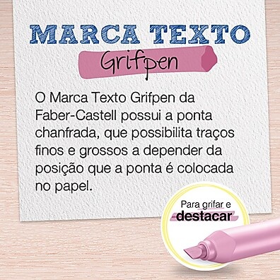 Canetas Marca Texto Pastel: Kit Faber-Castell Grifpen 6 Cores