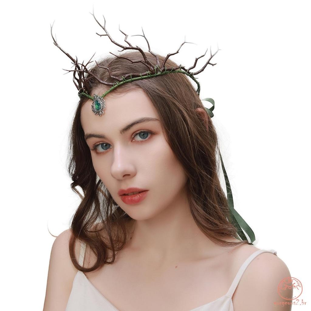 Coroa de Fada com Strass para Mulheres – Acessório Glamour para Festas e Cosplay