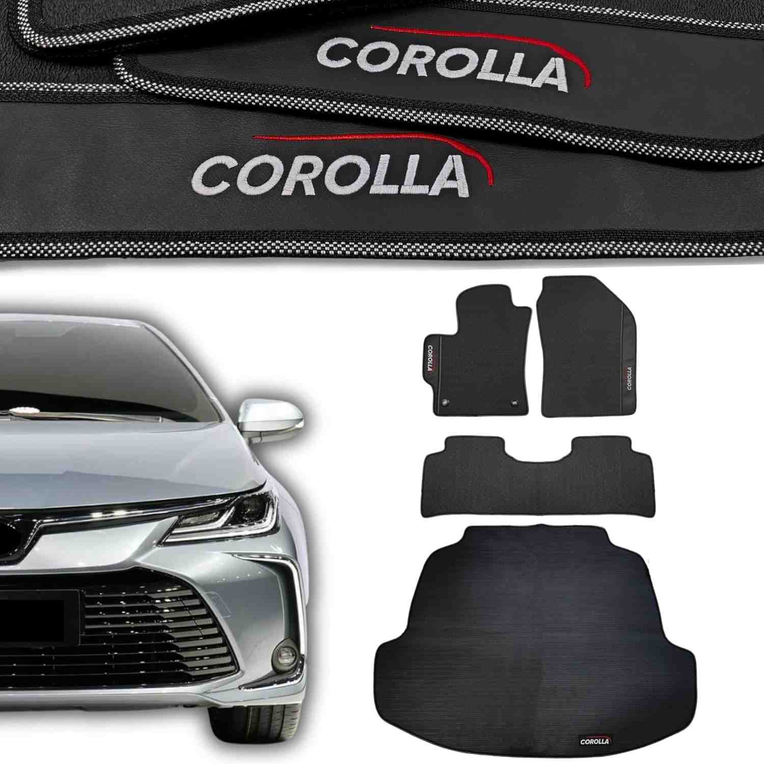 Kit Tapetes Internos e Porta Malas Premium Emborrachado para Corolla GLI XEI 2020-2025