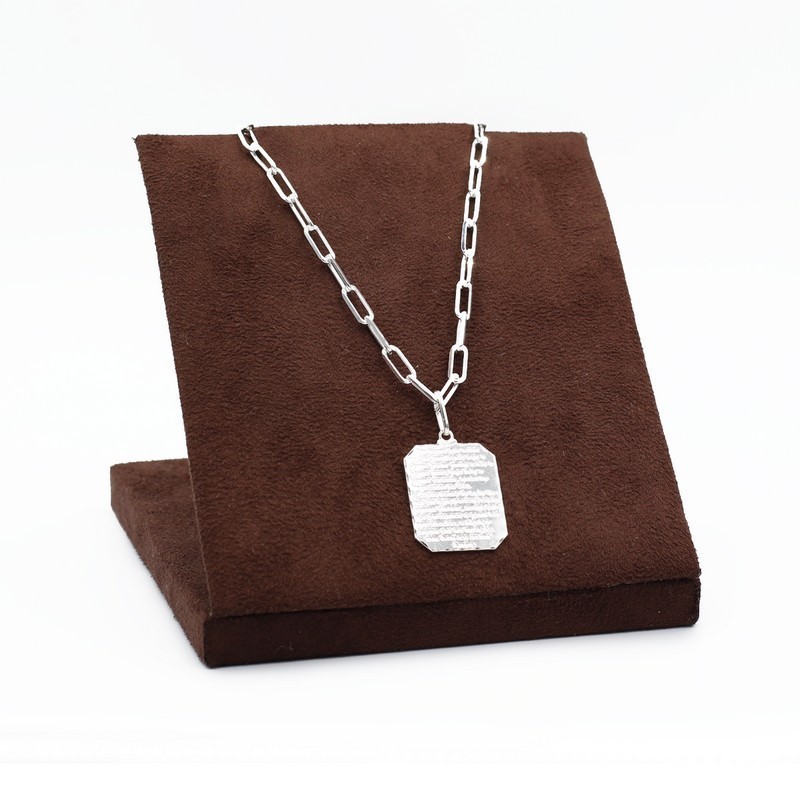 Corrente Prata 925 Cartier + Placa Pai Nosso