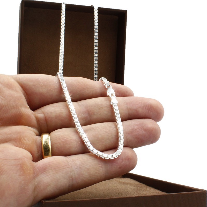 Corrente Prata 925 Veneziana 70cm: Elegância Masculina