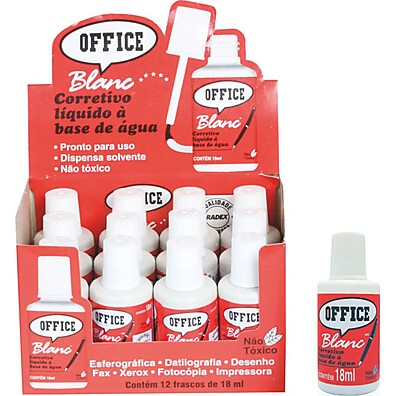 Corretivo Líquido Office Blanc 18ml: Precisão e Cobertura Ideal