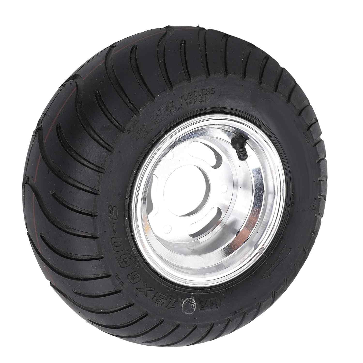 Pneu Asixxsix 13x6.50-6 para Cortador de Grama e ATV: Borracha Duradoura com Aro Anti-Explosão