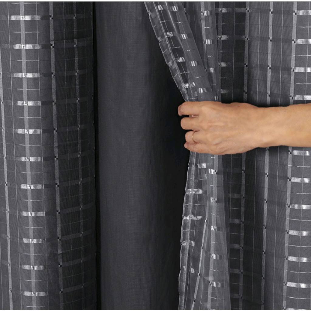 Cortina Blackout PVC Xadrez 3x2,6m: Bloqueio Total de Luz e Estilo