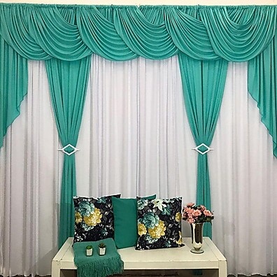 Cortina Duplo Gel 4m x 2,60m: Elegância em Verde Tifani