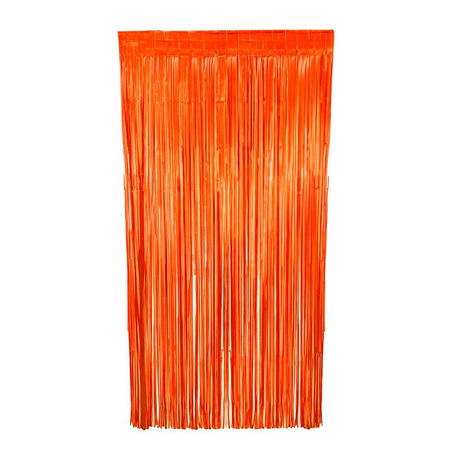 Cortina Laranja Neon: Decore Festas com Brilho!