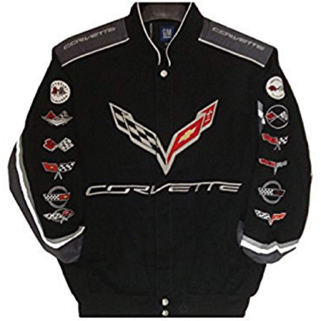Corvette Racing Embroidered Cotton Jacket Black Size Small