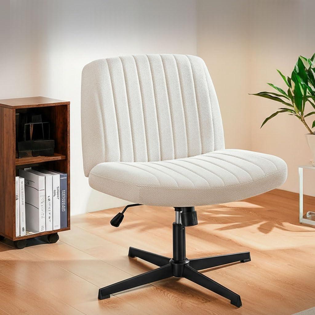 Cadeira de Escritório DT3 Dolly Criss Cross Cosy Chair – Assento Extra Grande, Design Ergonômico, Tecido Bege